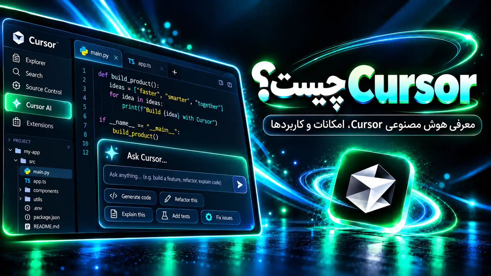 هوش مصنوعی Cursor چیست؟ معرفی محیط کدنویسی کرسر، امکانات و کاربردهای برنامه‌نویسی با هوش مصنوعی