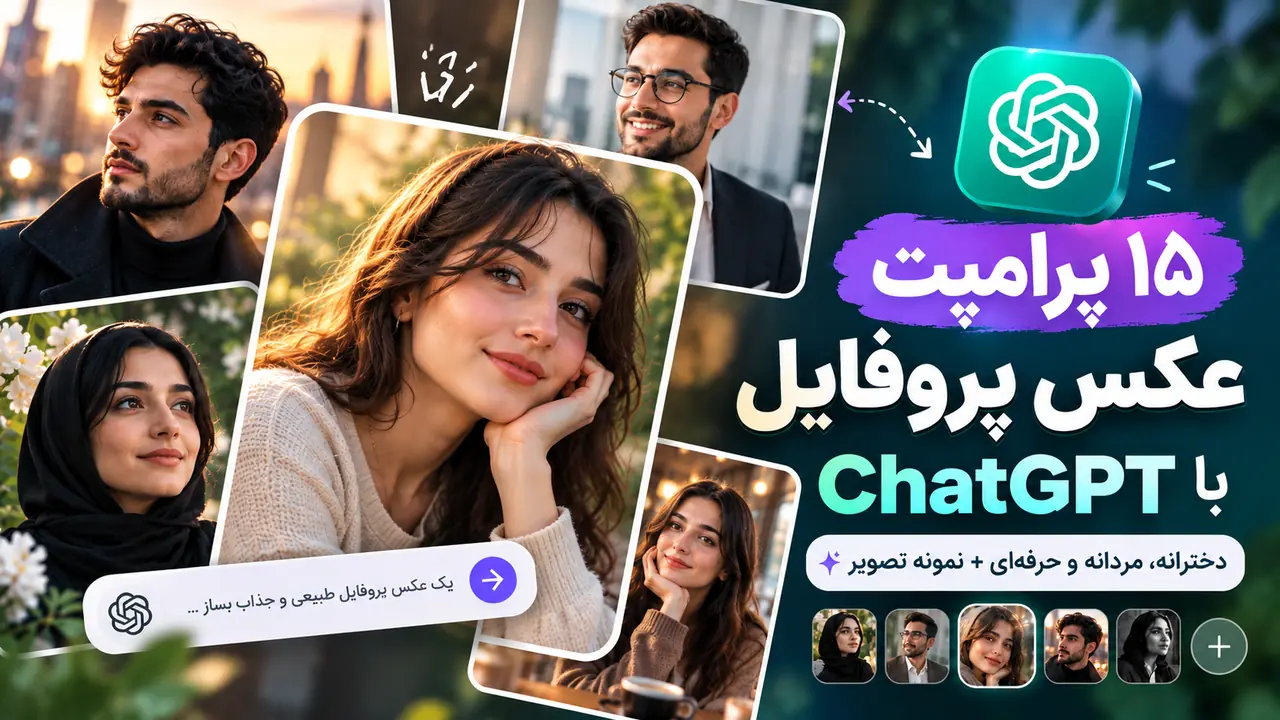 ۱۵ پرامپت عکس پروفایل با ChatGPT همراه با نمونه تصاویر دخترانه، مردانه و حرفه‌ای