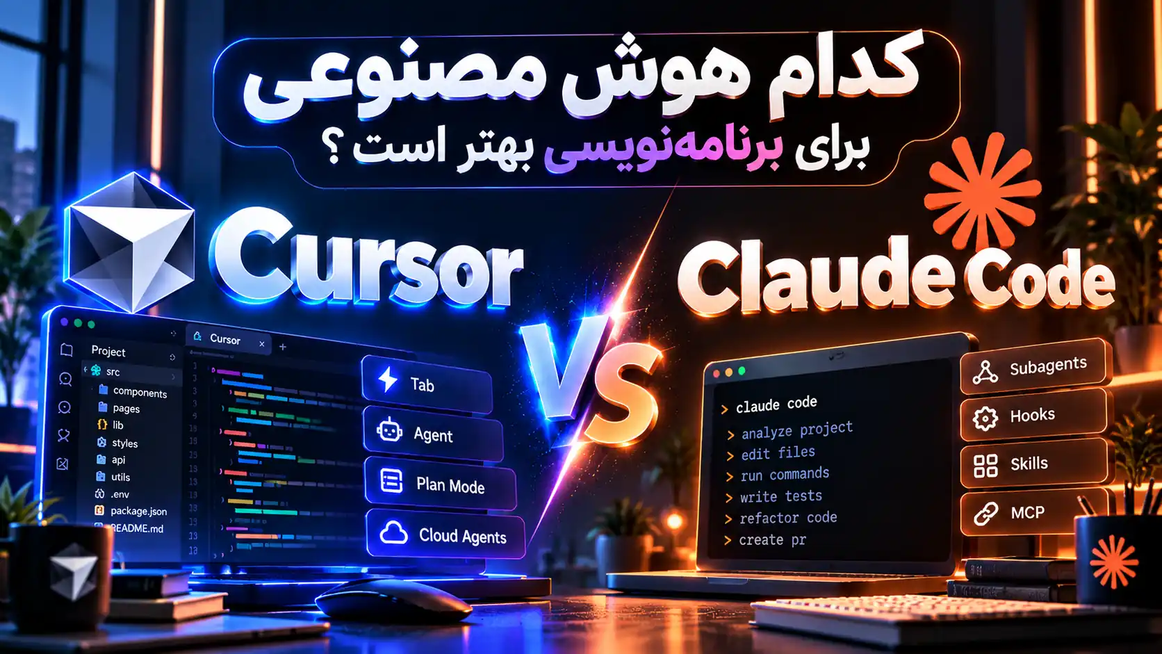 مقایسه Cursor و Claude Code برای برنامه‌نویسی با هوش مصنوعی