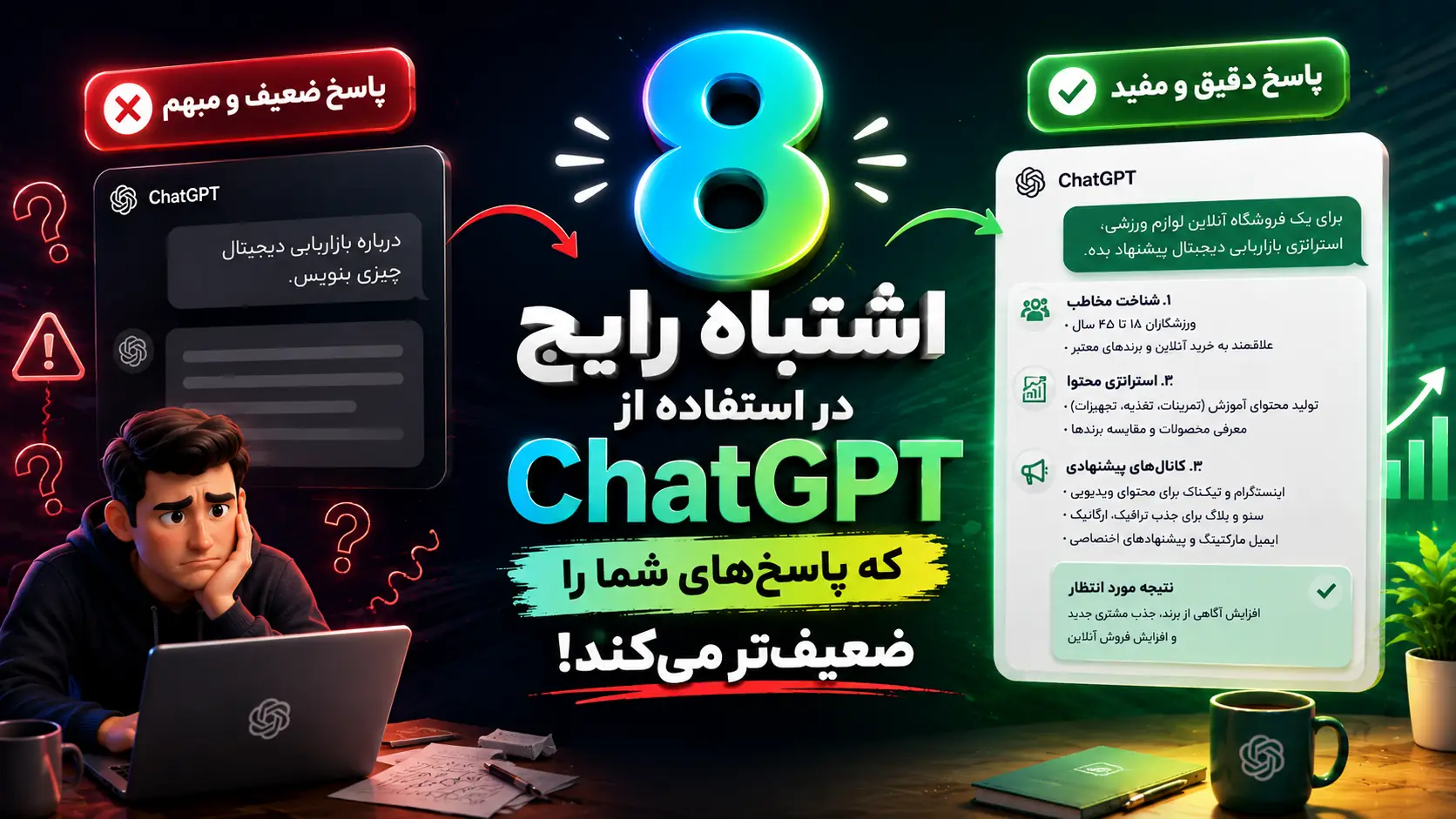 8 اشتباه رایج در استفاده از ChatGPT که پاسخ‌های شما را ضعیف‌تر می‌کند