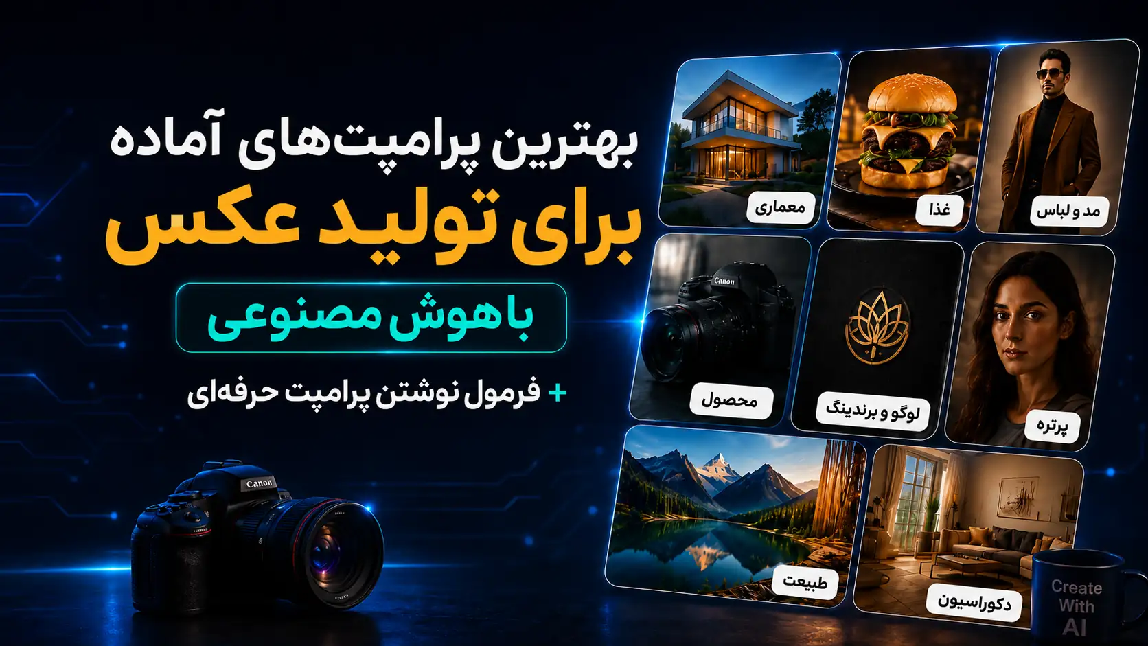 بنر مقاله بهترین پرامپت‌های آماده برای تولید عکس با هوش مصنوعی