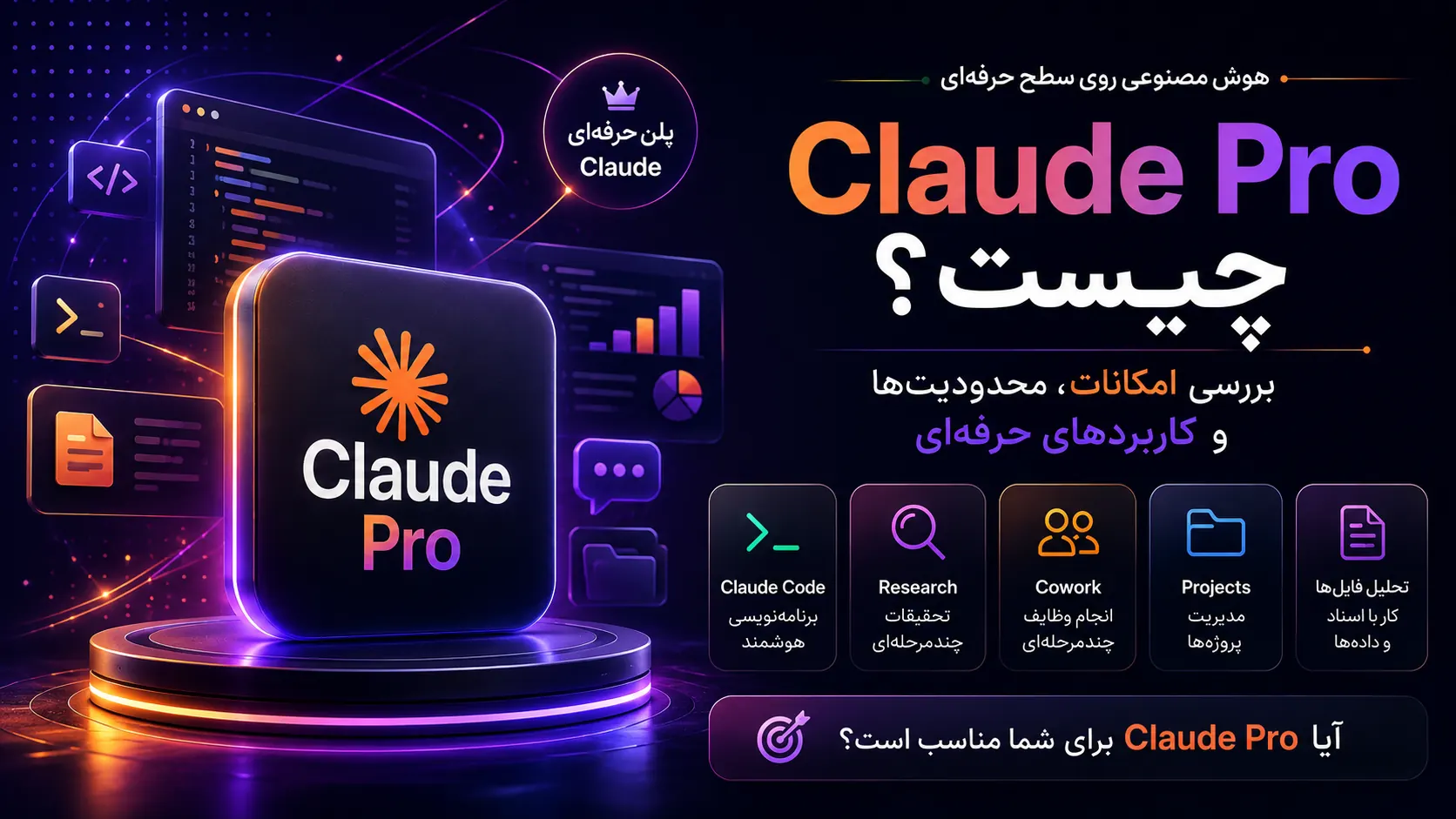 Claude Pro چیست؛ بررسی امکانات، محدودیت‌ها و کاربردهای حرفه‌ای
