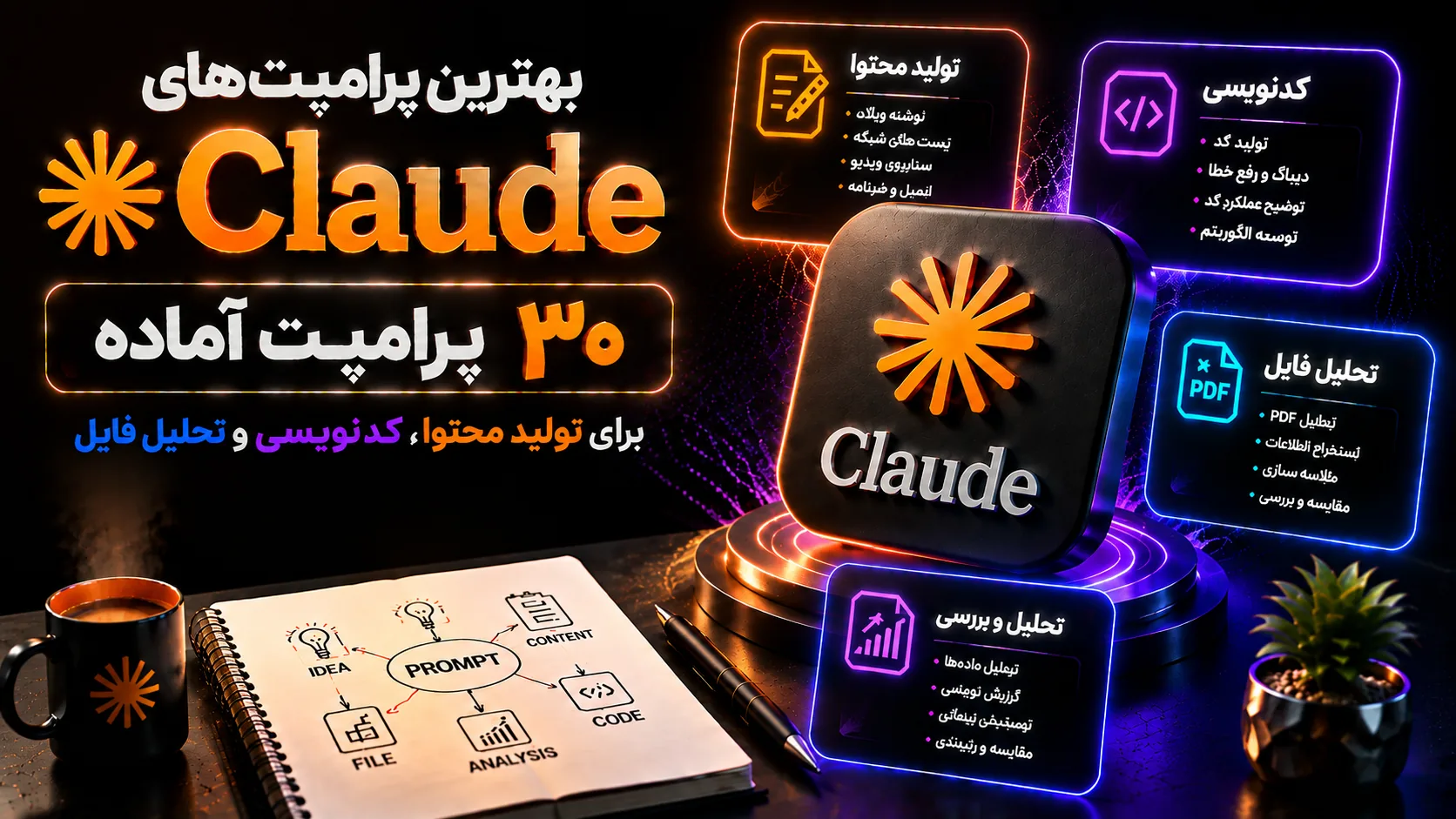 بهترین پرامپت های Claude برای تولید محتوا، کدنویسی و تحلیل فایل
