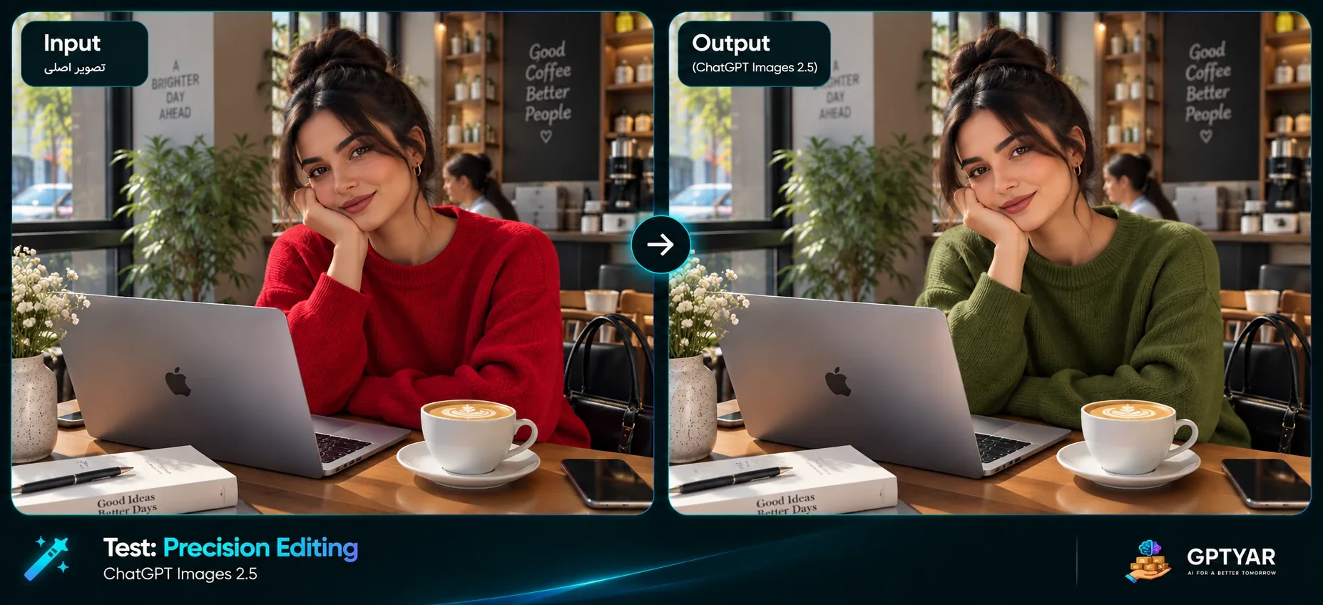 تست Precision Editing در ChatGPT Images 2.5 توسط GPTyar