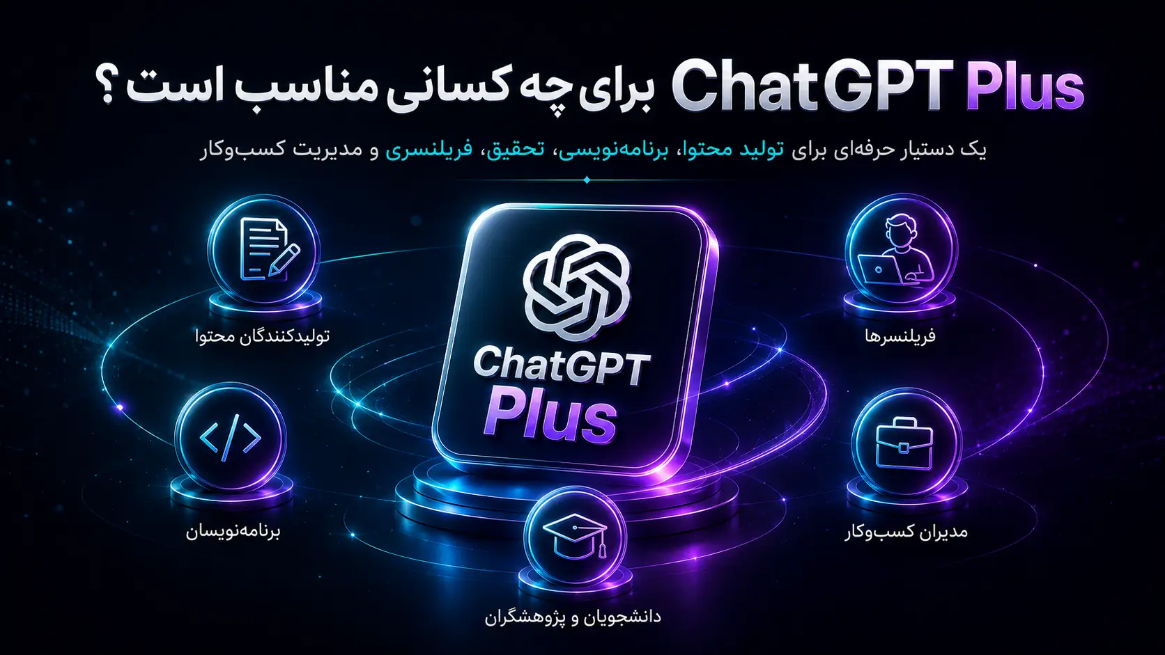ChatGPT Plus مناسب تولیدکنندگان محتوا، برنامه‌نویسان، دانشجویان، پژوهشگران، فریلنسرها و مدیران کسب‌وکار