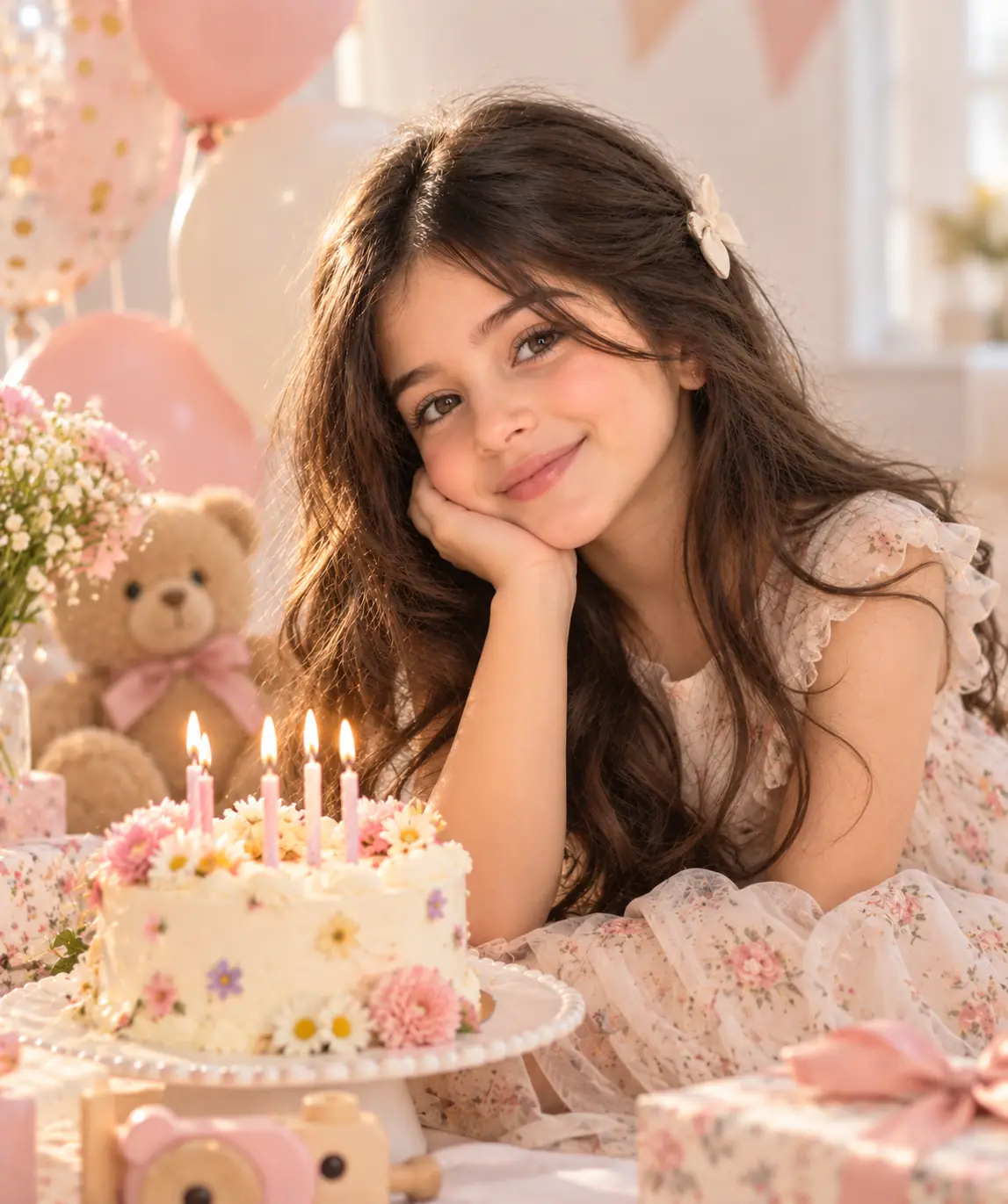پرامپت عکس تولد کودک با ChatGPT با تم صورتی