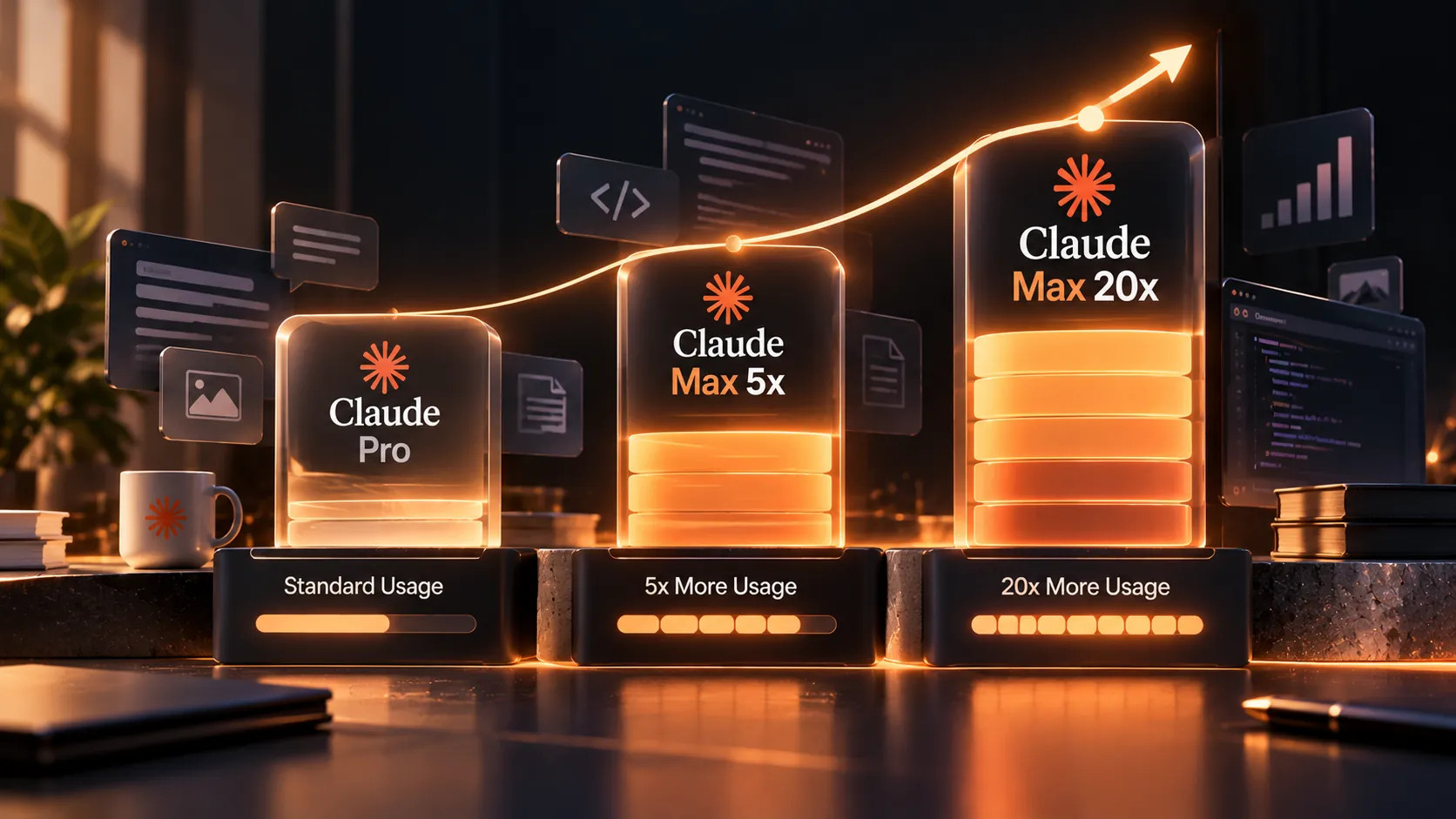 مقایسه ظرفیت مصرف Claude Pro، Max 5x و Max 20x