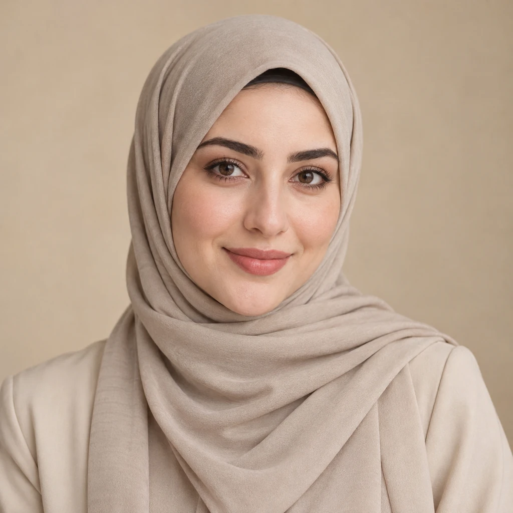 عکس پروفایل دخترانه با حجاب کامل کرم و نور طبیعی ملایم